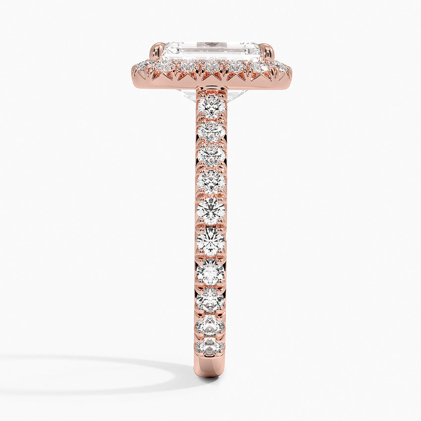 2.80 Karat  Emerald Halo Tasarım Tektaş Laboratuvar Pırlanta Yüzük  18k -Ornara - Bold Diamonds