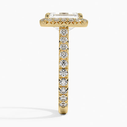 2.80 Karat  Emerald Halo Tasarım Tektaş Laboratuvar Pırlanta Yüzük  18k -Ornara - Bold Diamonds