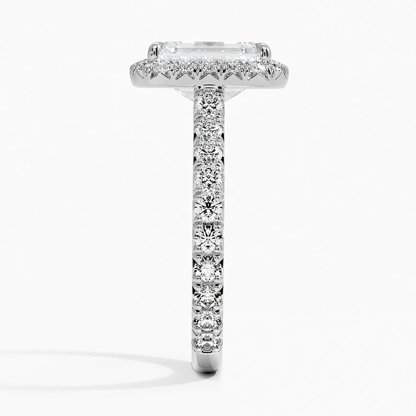2.80 Karat  Emerald Halo Tasarım Tektaş Laboratuvar Pırlanta Yüzük  18k -Ornara - Bold Diamonds