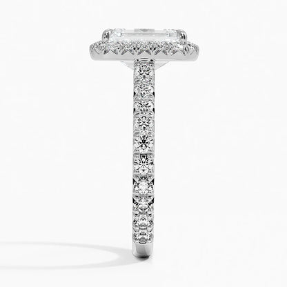 2.80 Karat  Emerald Halo Tasarım Tektaş Laboratuvar Pırlanta Yüzük  18k -Ornara - Bold Diamonds