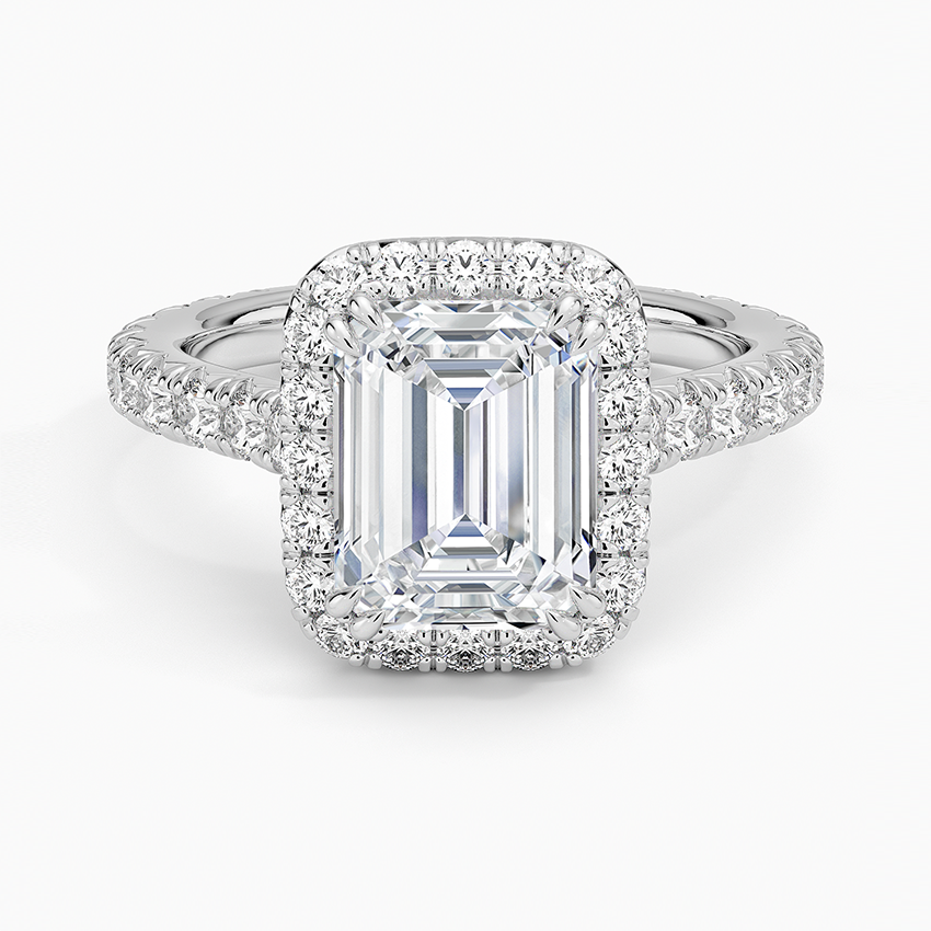2,80 Karat Emerald Halo Tasarım Tektaş Laboratuvar Pırlanta Yüzük 18K- Stellara - Bold Diamonds