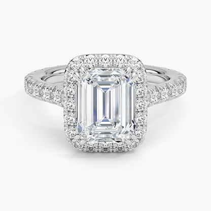 2,80 Karat Emerald Halo Tasarım Tektaş Laboratuvar Pırlanta Yüzük 18K- Stellara - Bold Diamonds