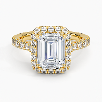 2,80 Karat Emerald Halo Tasarım Tektaş Laboratuvar Pırlanta Yüzük 18K- Stellara - Bold Diamonds