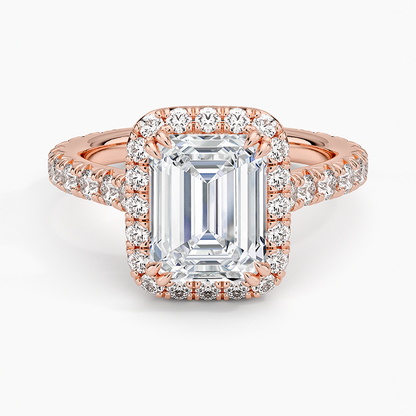 2,80 Karat Emerald Halo Tasarım Tektaş Laboratuvar Pırlanta Yüzük 18K- Stellara - Bold Diamonds