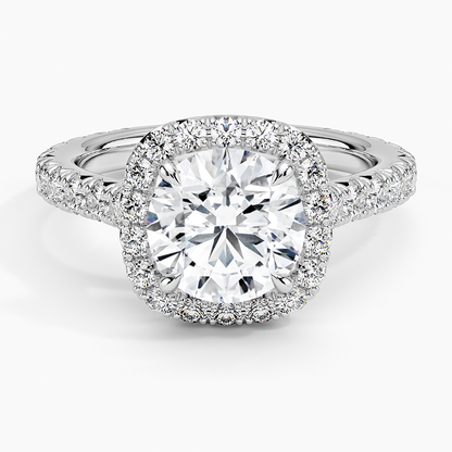 2.80 Karat  Halo Tasarım Tektaş Laboratuvar Pırlanta Yüzük 18k  -Ornara - Bold Diamonds