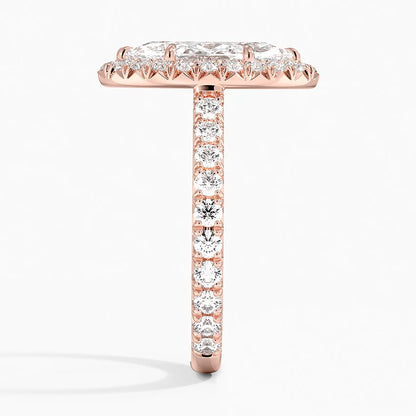 2.80 Karat  Marquise Halo Tasarım Tektaş Laboratuvar Pırlanta Yüzük  18k -Ornara - Bold Diamonds