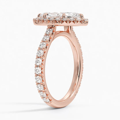 2.80 Karat  Marquise Halo Tasarım Tektaş Laboratuvar Pırlanta Yüzük  18k -Ornara - Bold Diamonds