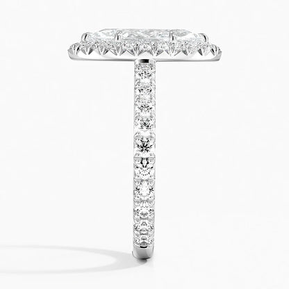 2.80 Karat  Marquise Halo Tasarım Tektaş Laboratuvar Pırlanta Yüzük  18k -Ornara - Bold Diamonds
