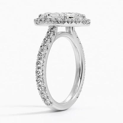 2.80 Karat  Marquise Halo Tasarım Tektaş Laboratuvar Pırlanta Yüzük  18k -Ornara - Bold Diamonds