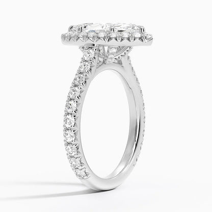 2,80 Karat Marquise Halo Tasarım Tektaş Laboratuvar Pırlanta Yüzük 18K - Stellara - Bold Diamonds