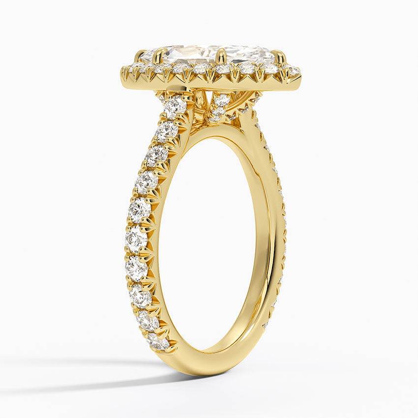 2,80 Karat Marquise Halo Tasarım Tektaş Laboratuvar Pırlanta Yüzük 18K - Stellara - Bold Diamonds