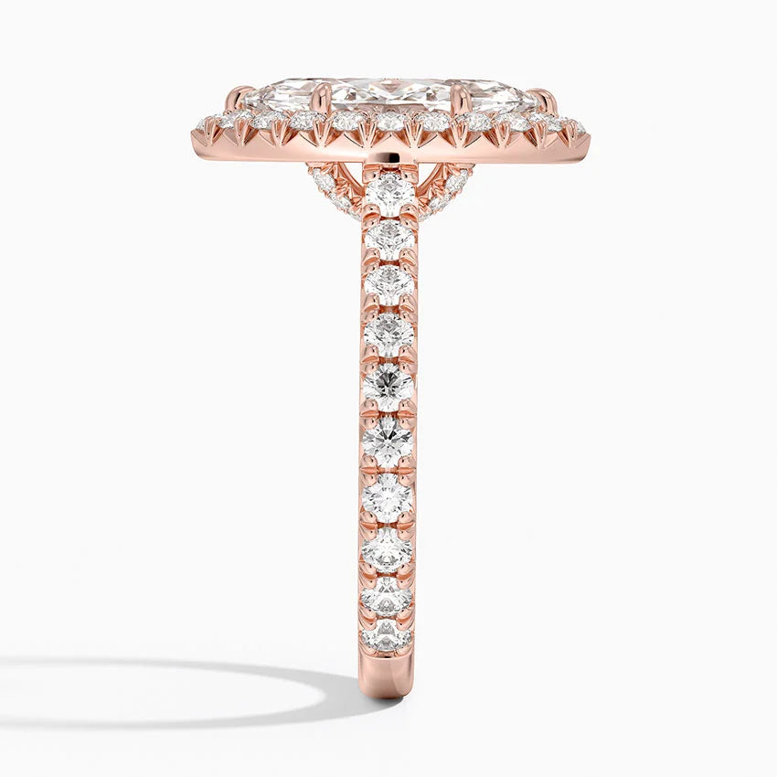 2,80 Karat Marquise Halo Tasarım Tektaş Laboratuvar Pırlanta Yüzük 18K - Stellara - Bold Diamonds