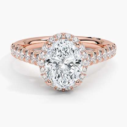 2.80 Karat Oval Halo Tasarım Tektaş Laboratuvar Pırlanta Yüzük  18K -Lumora - Bold Diamonds
