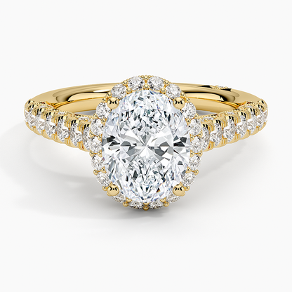 2.80 Karat Oval Halo Tasarım Tektaş Laboratuvar Pırlanta Yüzük  18K -Lumora - Bold Diamonds