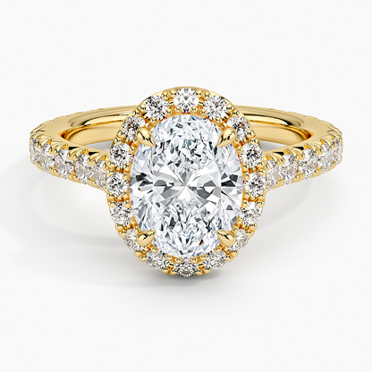 2.80 Karat  Oval Halo Tasarım Tektaş Laboratuvar Pırlanta Yüzük  18k -Ornara - Bold Diamonds