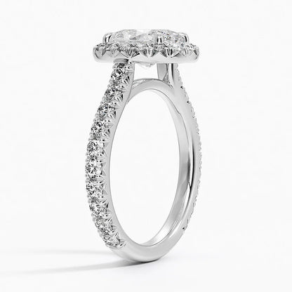 2.80 Karat  Oval Halo Tasarım Tektaş Laboratuvar Pırlanta Yüzük  18k -Ornara - Bold Diamonds