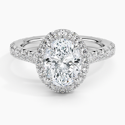 2.80 Karat  Oval Halo Tasarım Tektaş Laboratuvar Pırlanta Yüzük  18k -Ornara - Bold Diamonds