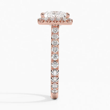 2.80 Karat  Prenses Halo Tasarım Tektaş Laboratuvar Pırlanta Yüzük  18k -Ornara - Bold Diamonds