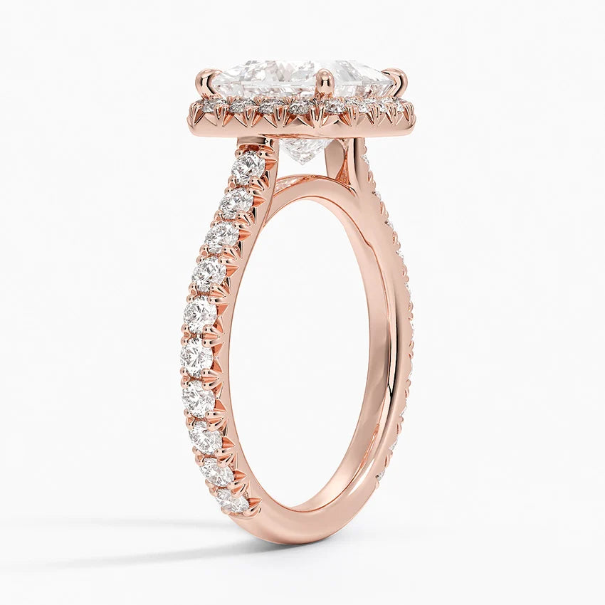 2.80 Karat  Prenses Halo Tasarım Tektaş Laboratuvar Pırlanta Yüzük  18k -Ornara - Bold Diamonds