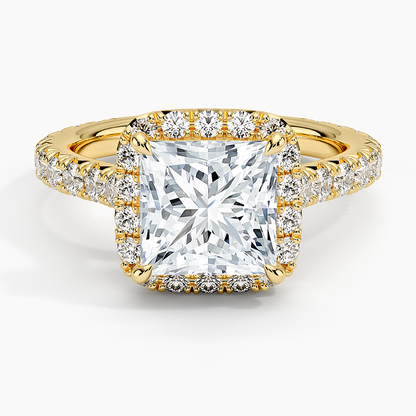2.80 Karat  Prenses Halo Tasarım Tektaş Laboratuvar Pırlanta Yüzük  18k -Ornara - Bold Diamonds