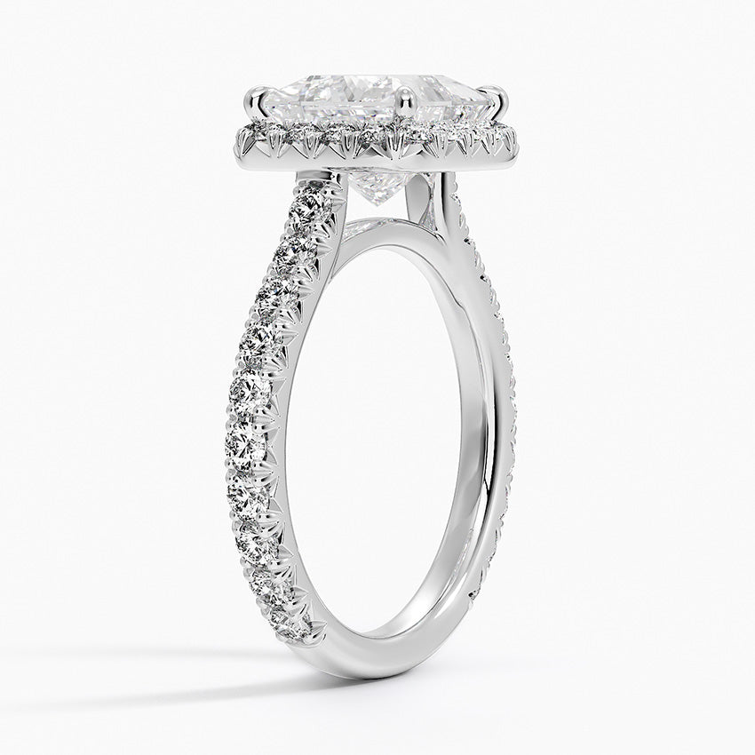 2.80 Karat  Prenses Halo Tasarım Tektaş Laboratuvar Pırlanta Yüzük  18k -Ornara - Bold Diamonds