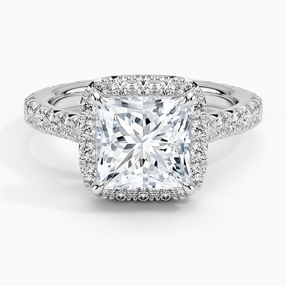 2.80 Karat  Prenses Halo Tasarım Tektaş Laboratuvar Pırlanta Yüzük  18k -Ornara - Bold Diamonds