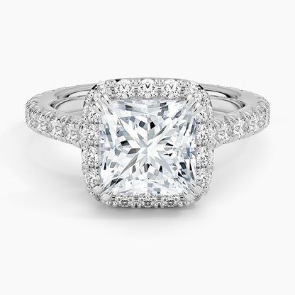 2,80 Karat Prenses Halo Tasarım Tektaş Laboratuvar Pırlanta Yüzük 18K - Stellara - Bold Diamonds