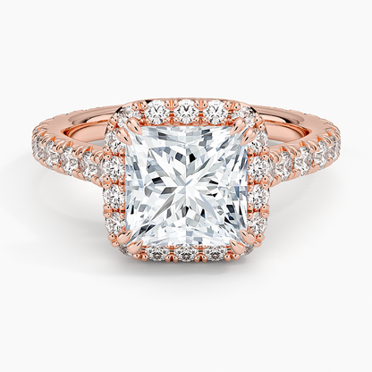 2,80 Karat Prenses Halo Tasarım Tektaş Laboratuvar Pırlanta Yüzük 18K - Stellara - Bold Diamonds