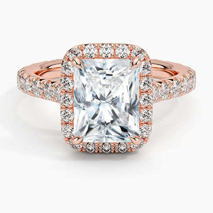 2.80 Karat  Radiant Halo Tasarım Tektaş Laboratuvar Pırlanta Yüzük  18k -Ornara - Bold Diamonds