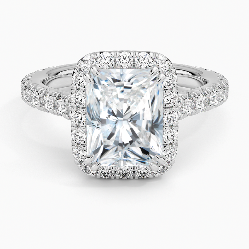 2,80 Karat Radiant Halo Tasarım Tektaş Laboratuvar Pırlanta Yüzük 18K - Stellara - Bold Diamonds