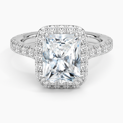2,80 Karat Radiant Halo Tasarım Tektaş Laboratuvar Pırlanta Yüzük 18K - Stellara - Bold Diamonds