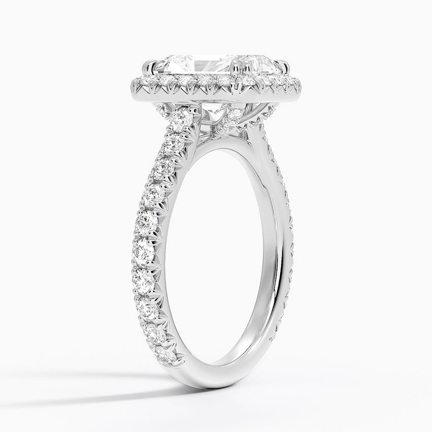 2,80 Karat Radiant Halo Tasarım Tektaş Laboratuvar Pırlanta Yüzük 18K - Stellara - Bold Diamonds