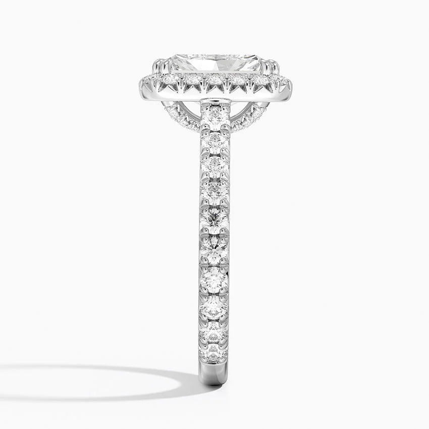 2,80 Karat Radiant Halo Tasarım Tektaş Laboratuvar Pırlanta Yüzük 18K - Stellara - Bold Diamonds