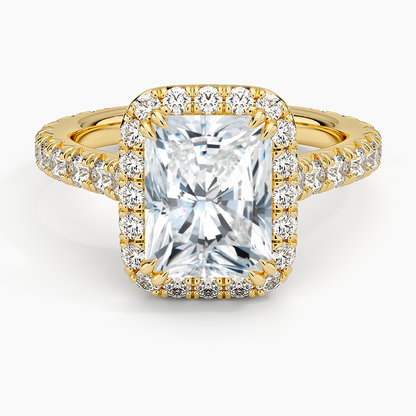 2,80 Karat Radiant Halo Tasarım Tektaş Laboratuvar Pırlanta Yüzük 18K - Stellara - Bold Diamonds