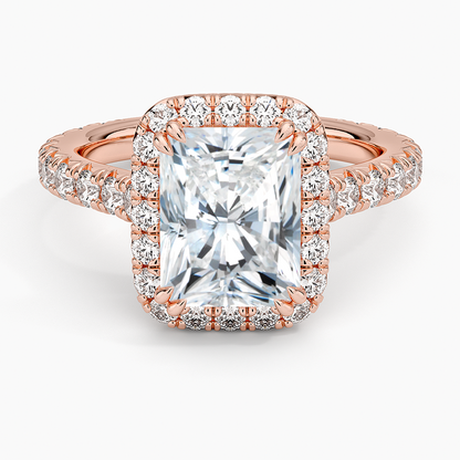 2,80 Karat Radiant Halo Tasarım Tektaş Laboratuvar Pırlanta Yüzük 18K - Stellara - Bold Diamonds