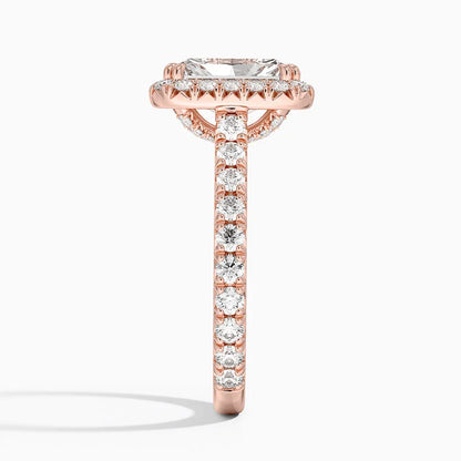 2,80 Karat Radiant Halo Tasarım Tektaş Laboratuvar Pırlanta Yüzük 18K - Stellara - Bold Diamonds