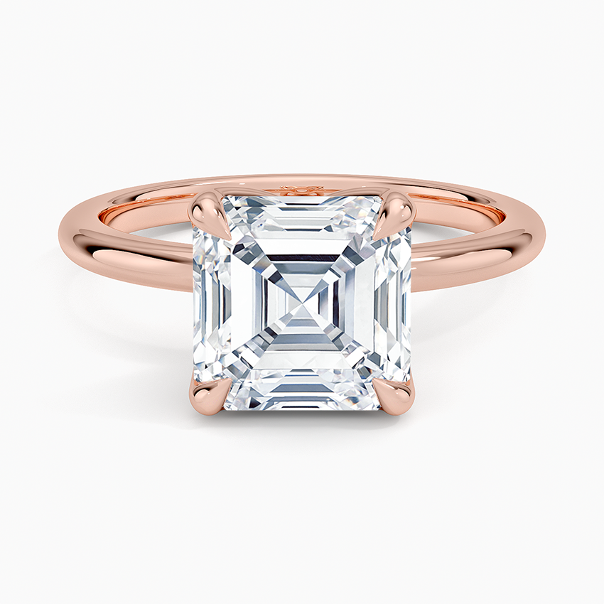 3.00 Karat F-VS Asscher Tektaş Laboratuvar Pırlanta Yüzük 18K - Bold Diamonds