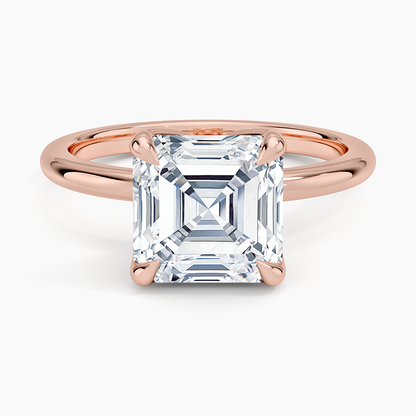 3.00 Karat F-VS Asscher Tektaş Laboratuvar Pırlanta Yüzük 18K - Bold Diamonds