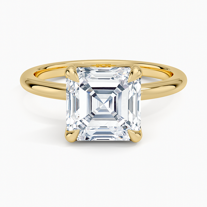 3.00 Karat F-VS Asscher Tektaş Laboratuvar Pırlanta Yüzük 18K - Bold Diamonds