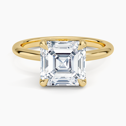 3.00 Karat F-VS Asscher Tektaş Laboratuvar Pırlanta Yüzük 18K - Bold Diamonds
