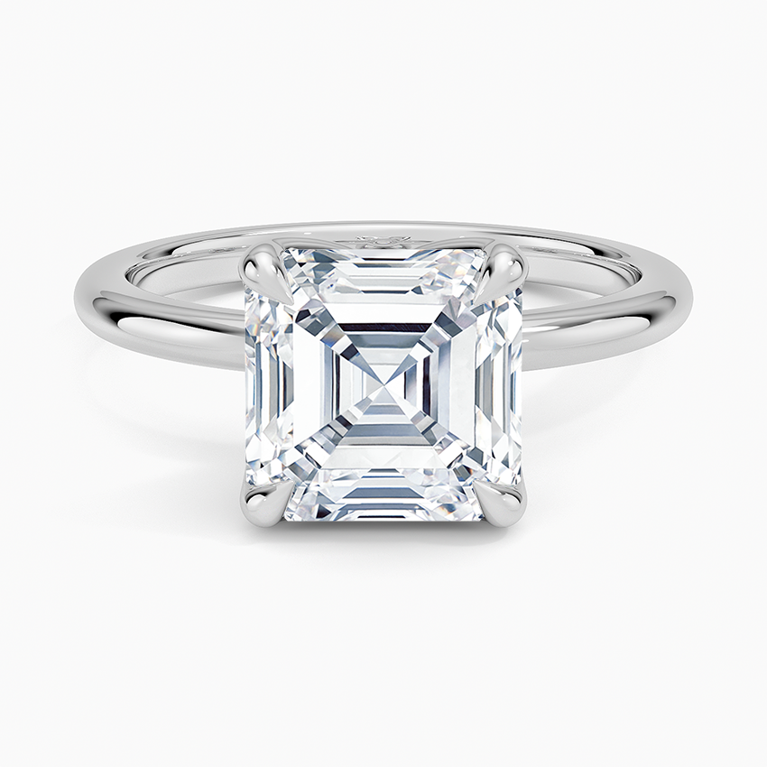 3.00 Karat F-VS Asscher Tektaş Laboratuvar Pırlanta Yüzük 18K - Bold Diamonds