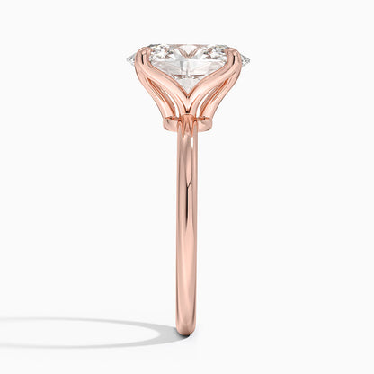 3.00 Karat F-VS Oval Tektaş Laboratuvar Pırlanta Yüzük 18K - Bold Diamonds
