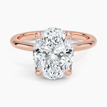 3.00 Karat F-VS Oval Tektaş Laboratuvar Pırlanta Yüzük 18K - Bold Diamonds