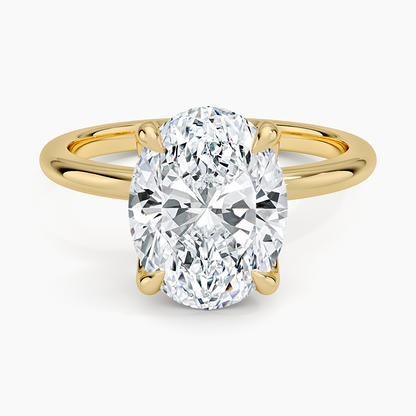 3.00 Karat F-VS Oval Tektaş Laboratuvar Pırlanta Yüzük 18K - Bold Diamonds