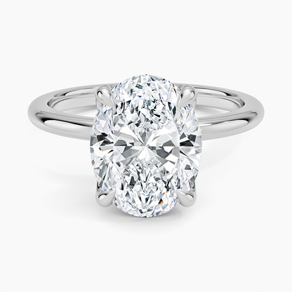 3.00 Karat F-VS Oval Tektaş Laboratuvar Pırlanta Yüzük 18K - Bold Diamonds