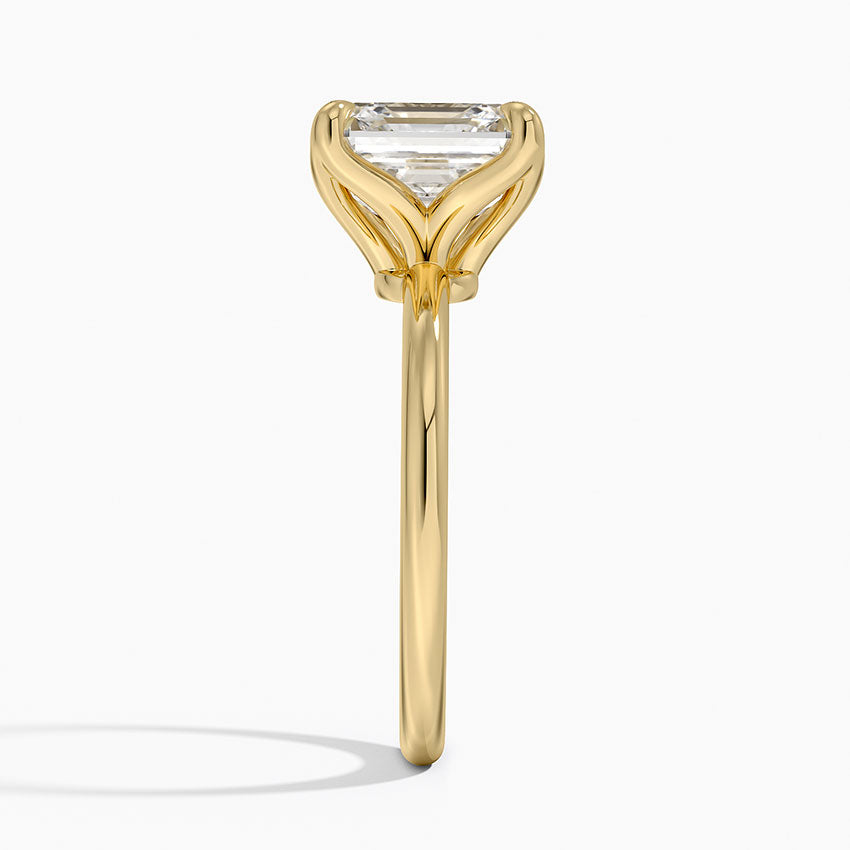 4.00 Karat F-VS Asscher Tektaş Laboratuvar Pırlanta Yüzük 18K - Bold Diamonds