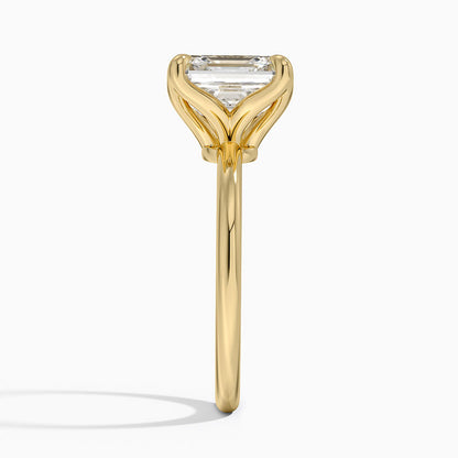 4.00 Karat F-VS Asscher Tektaş Laboratuvar Pırlanta Yüzük 18K - Bold Diamonds