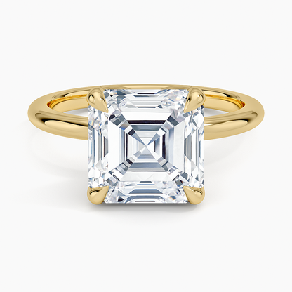 4.00 Karat F-VS Asscher Tektaş Laboratuvar Pırlanta Yüzük 18K - Bold Diamonds