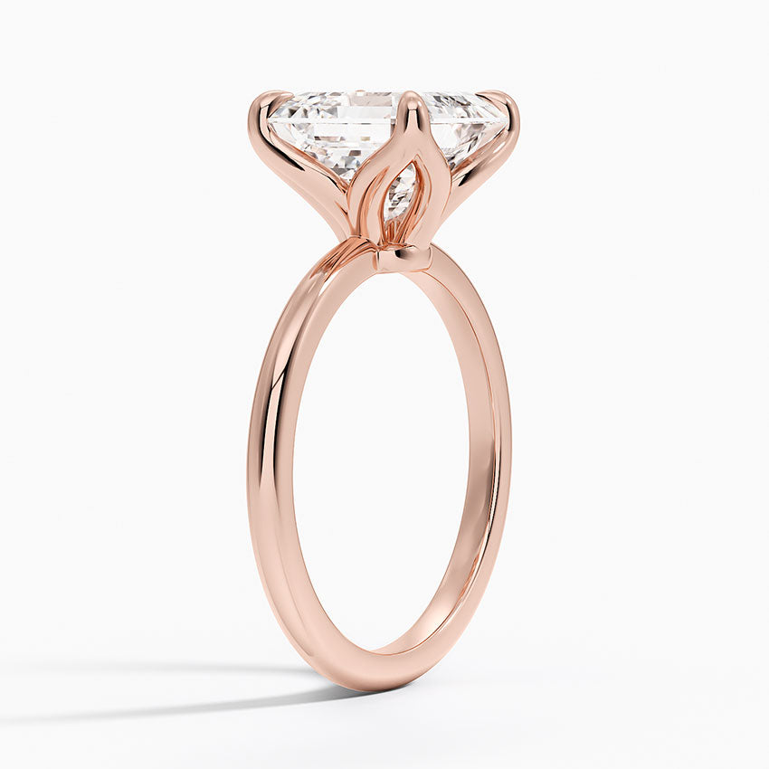4.00 Karat F-VS Asscher Tektaş Laboratuvar Pırlanta Yüzük 18K - Bold Diamonds