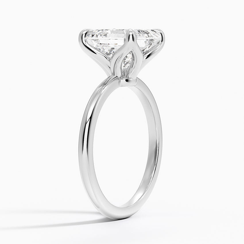 4.00 Karat F-VS Asscher Tektaş Laboratuvar Pırlanta Yüzük 18K - Bold Diamonds
